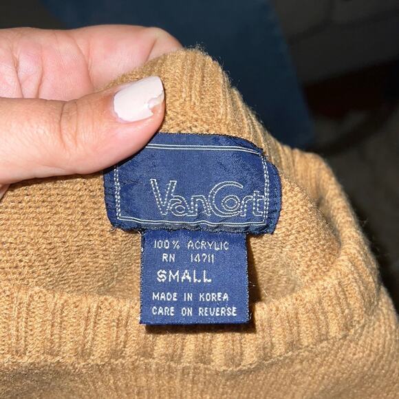 VNTG VAN CORT acrylic crewneck sweatshirt S - Picture 2 of 5